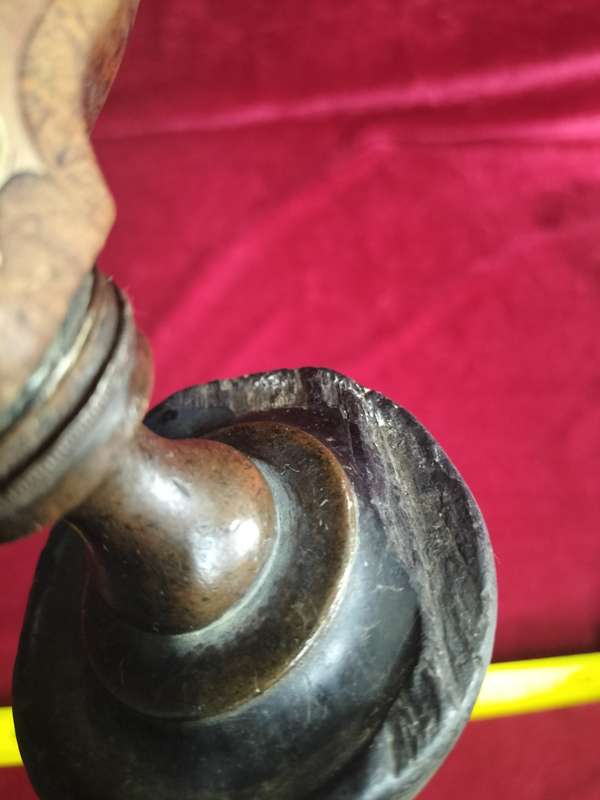 Antique The Mechanics Henry Brown Brass Plated Wood Brace Sheffield Push Button