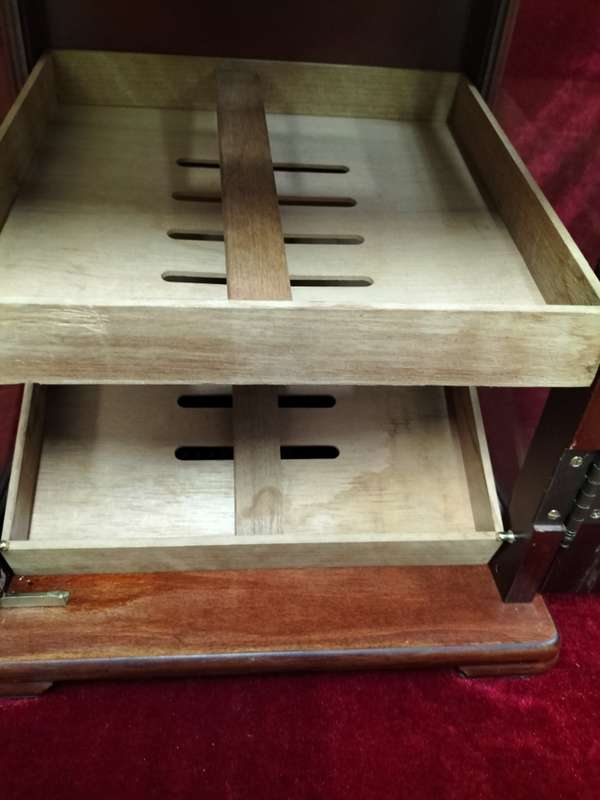 Stunning Premium Three Tiers Cigar Humidor Display Cabinet 49cm x32cm - Cuban Connection