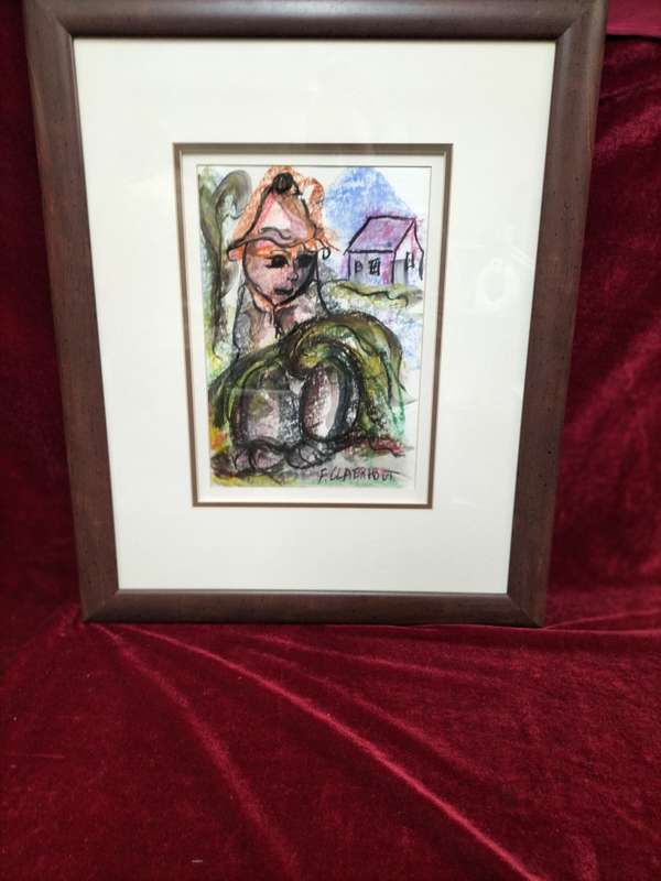 Frans Claerhout 1919-2006 SA Artist Mixed Media Painting
