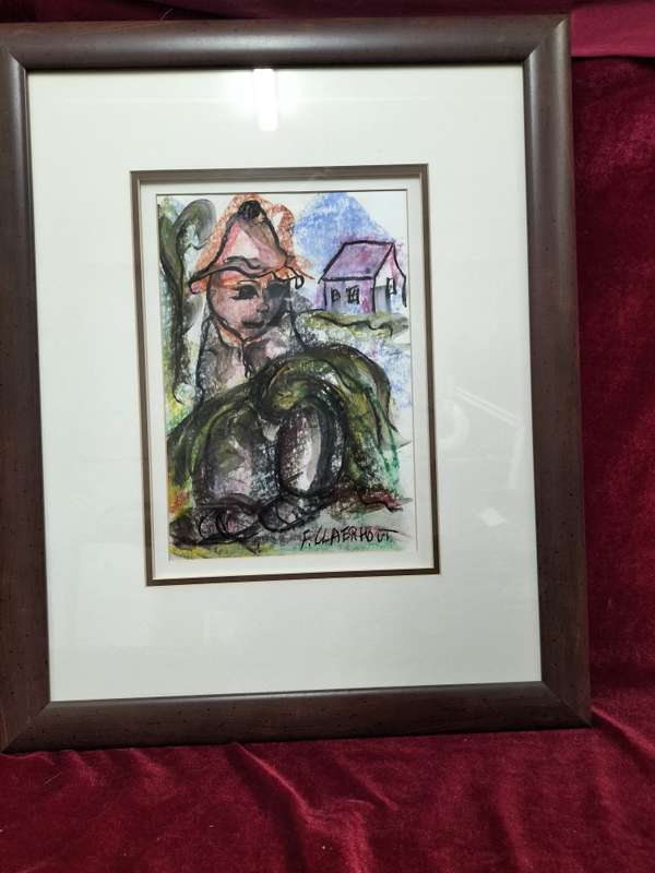 Frans Claerhout 1919-2006 SA Artist Mixed Media Painting