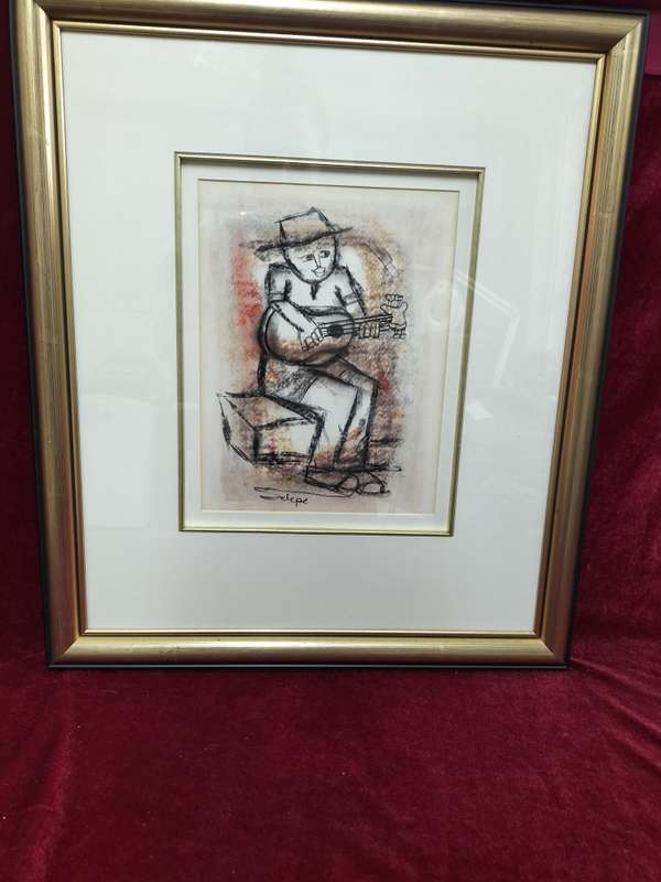 SA Artist Daniel Selepe (1953-) -Stunning Mixed Media Artwork -In Excellent Condition - See Desp