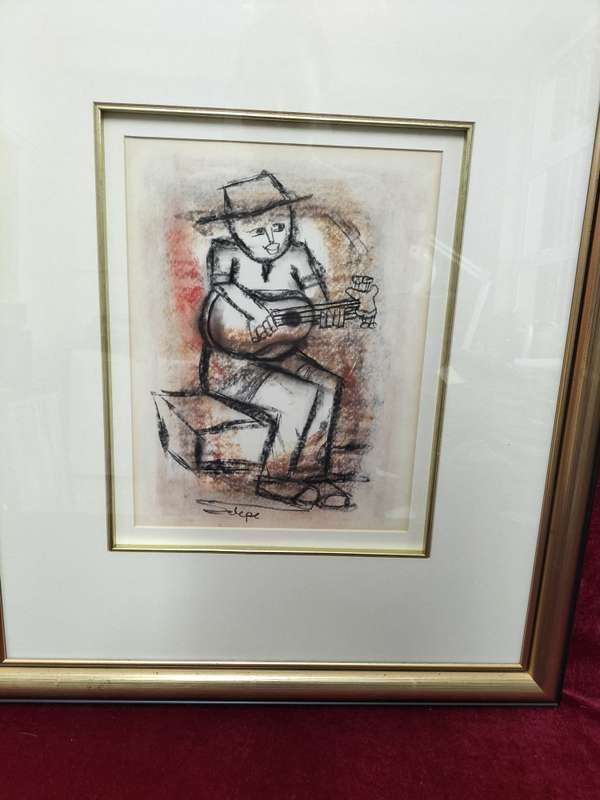 SA Artist Daniel Selepe (1953-) -Stunning Mixed Media Artwork -In Excellent Condition - See Desp