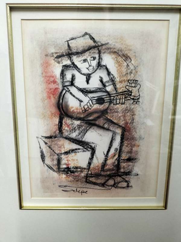 SA Artist Daniel Selepe (1953-) -Stunning Mixed Media Artwork -In Excellent Condition - See Desp