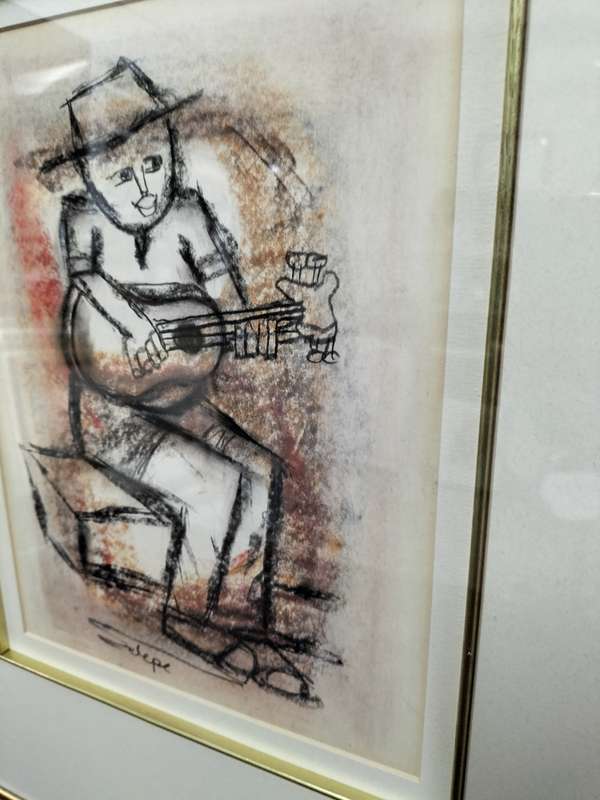 SA Artist Daniel Selepe (1953-) -Stunning Mixed Media Artwork -In Excellent Condition - See Desp