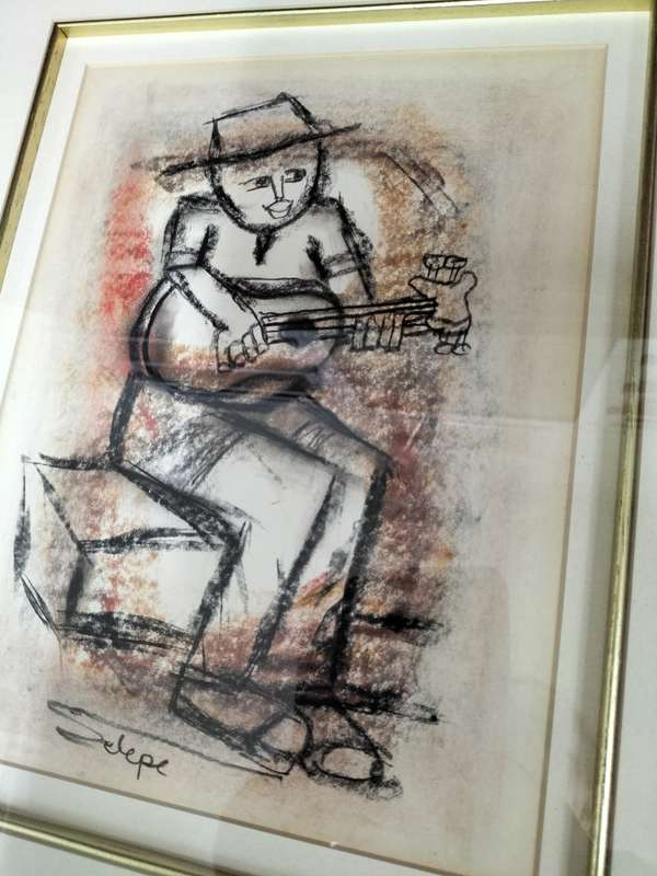 SA Artist Daniel Selepe (1953-) -Stunning Mixed Media Artwork -In Excellent Condition - See Desp