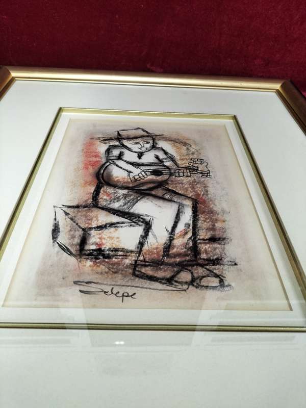 SA Artist Daniel Selepe (1953-) -Stunning Mixed Media Artwork -In Excellent Condition - See Desp