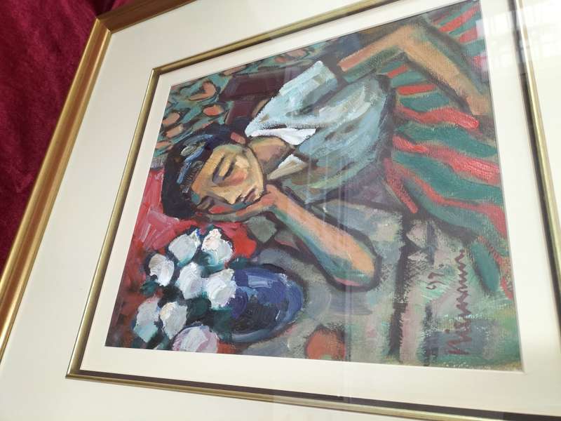 Stunning Hennie Niemann Sr -SA Artist Oil Painting-1997 Young Woman With Flowers-Excellent Condition