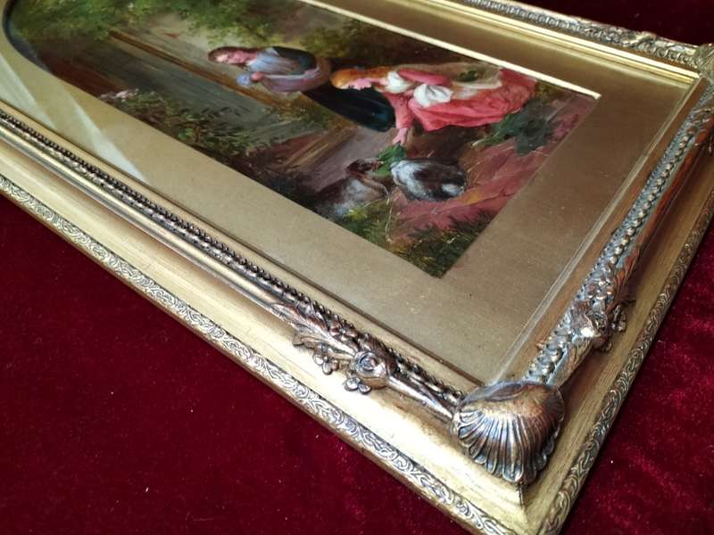 Stunning Framed Frank J Turner Oil On Board - Country Lane with Flowers Basket on Stile' -See Desp