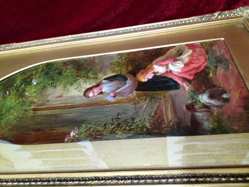 Stunning Framed Frank J Turner Oil On Board - Country Lane with Flowers Basket on Stile' -See Desp