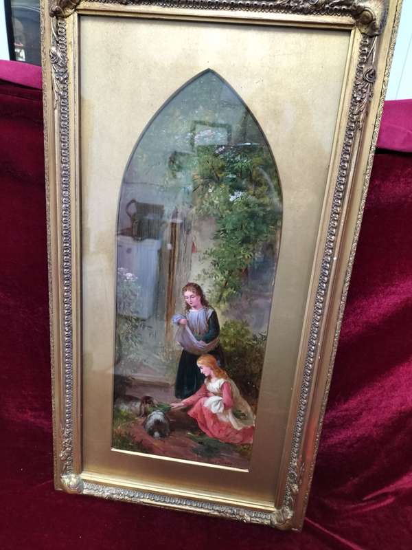 Stunning Framed Frank J Turner Oil On Board - Country Lane with Flowers Basket on Stile' -See Desp