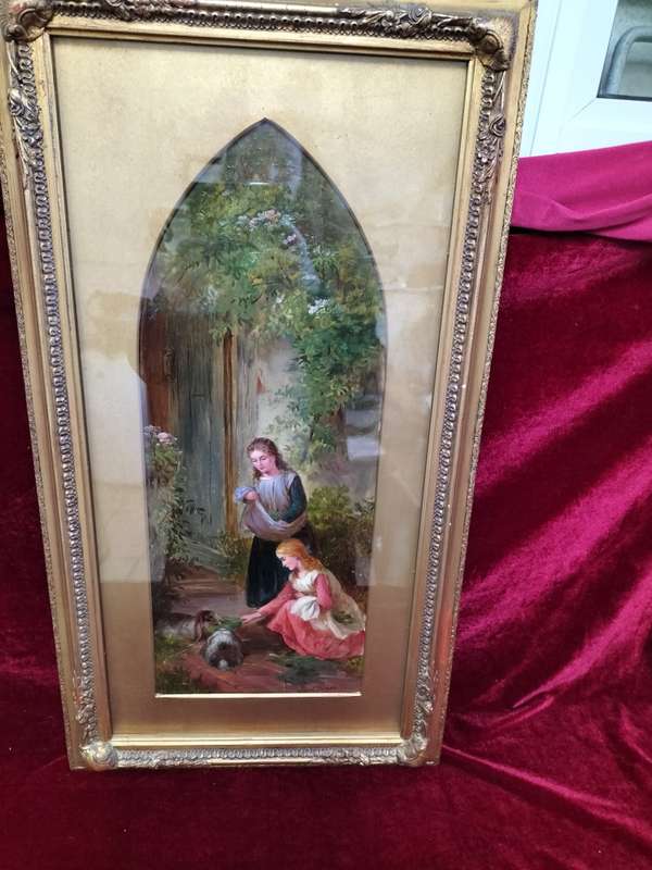 Stunning Framed Frank J Turner Oil On Board - Country Lane with Flowers Basket on Stile' -See Desp