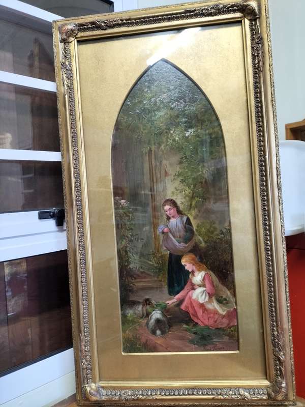 Stunning Framed Frank J Turner Oil On Board - Country Lane with Flowers Basket on Stile' -See Desp