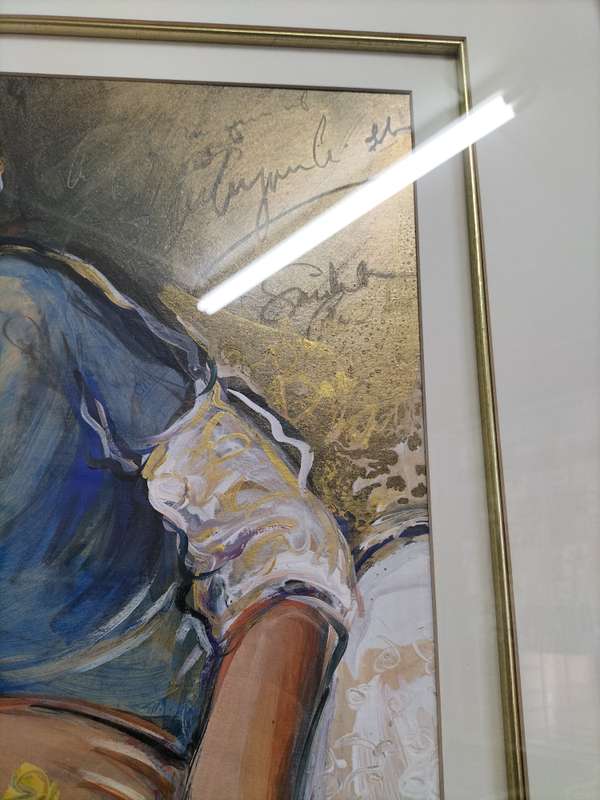 Beautiful Large Framed Este' Mostert Oil On Paper - Woman With Flowers - Good Condition  -See Desp