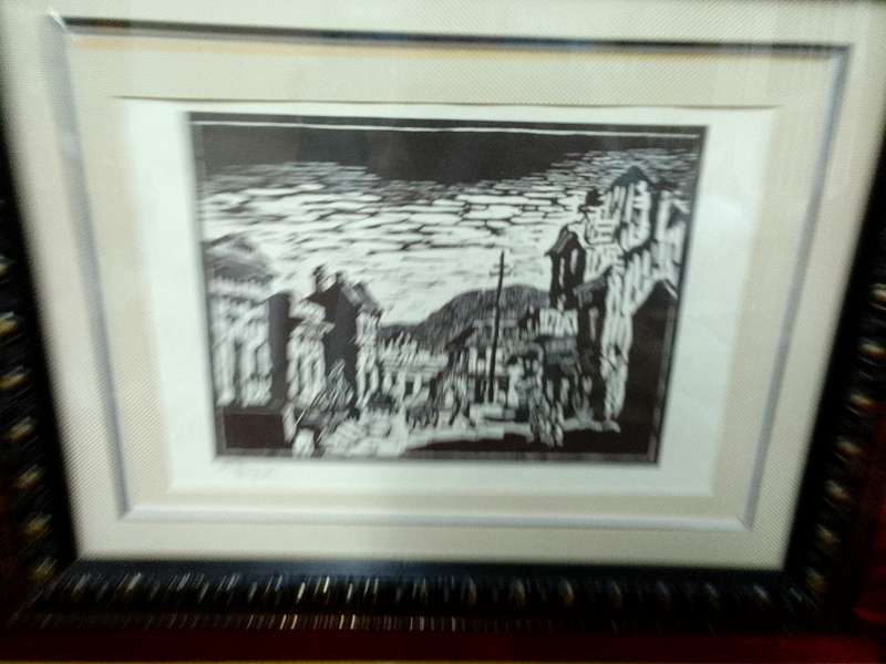 Stunning Gregoire Boonzaier (1909-2005) Linocut Bo- Kaap In A Beautiful frame - Good Condition