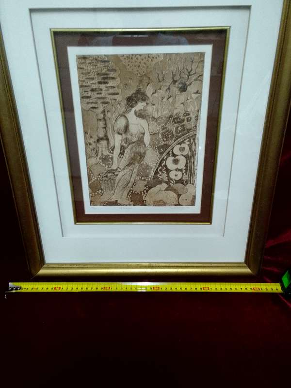 Beautiful Bev de Lange -SA Artist - Linocut 19/30 In Stunning Fame- Of Seasons
