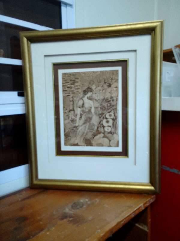 Beautiful Bev de Lange -SA Artist - Linocut 19/30 In Stunning Fame- Of Seasons
