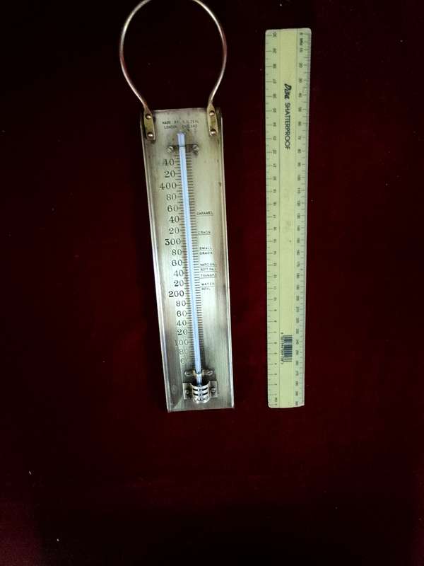 Beautiful Vintage Brass Sugar Thermometer - Made By G.H.Zeal - London England - Good Condition