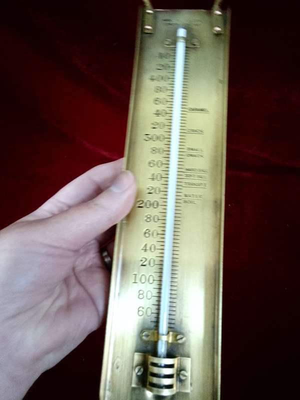 Beautiful Vintage Brass Sugar Thermometer - Made By G.H.Zeal - London England - Good Condition