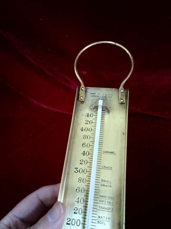 Beautiful Vintage Brass Sugar Thermometer - Made By G.H.Zeal - London England - Good Condition
