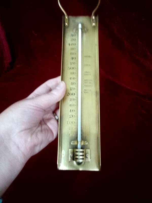 Beautiful Vintage Brass Sugar Thermometer - Made By G.H.Zeal - London England - Good Condition