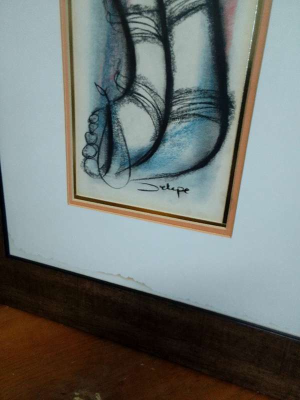 Set Of Two Large SA Artist Daniel Selepe (1953-) -Stunning Mixed Media Artwork - Musicians -See Desp