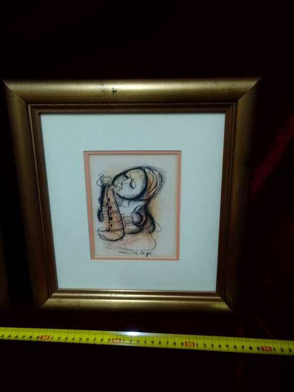 Set Of Two SA Artist Daniel Selepe (1953-) -Stunning Mixed Media Artwork - Musicians - See Desp