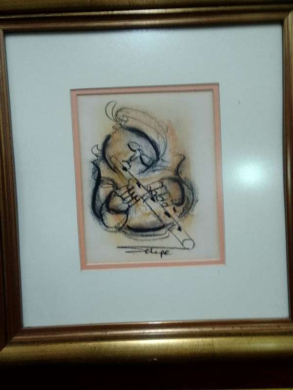 Set Of Two SA Artist Daniel Selepe (1953-) -Stunning Mixed Media Artwork - Musicians - See Desp