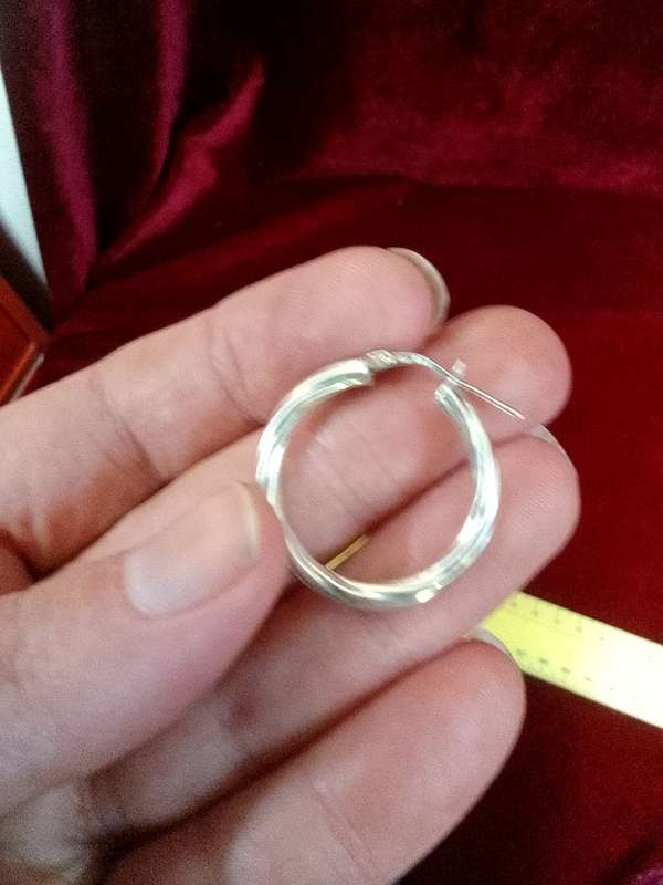 Stunning Sterling Silver Hoop Earrings - Marked 925 - 3.0 Grams -Good Condition