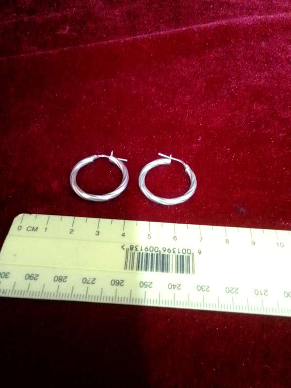 Stunning Sterling Silver Hoop Earrings - Marked 925 - 3.0 Grams -Good Condition