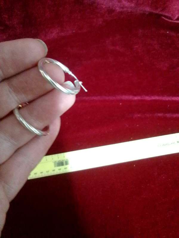 Stunning Sterling Silver Hoop Earrings - Marked 925 - 3.0 Grams -Good Condition