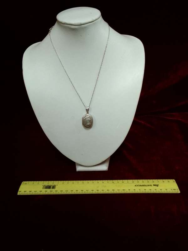 Stunning Vintage Sterling Silver 925 Horse Locket And Chain 9.7g- Good Condition