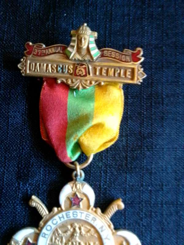 Shriners Damascus Temple 37th Annual Session Rochester NY July 11th-13th 1911 Medal