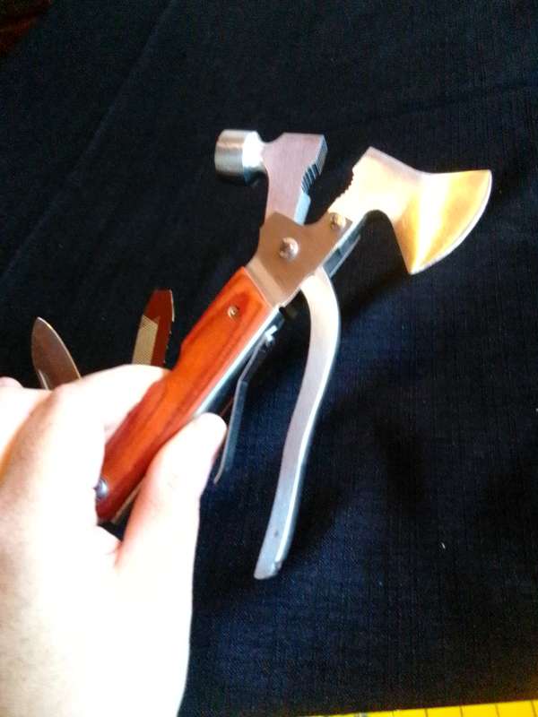 Stainlesss Steel Multifunction Hammer Axe Camping Gear Multi Tool