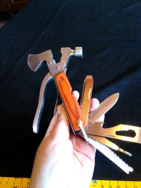 Stainlesss Steel Multifunction Hammer Axe Camping Gear Multi Tool
