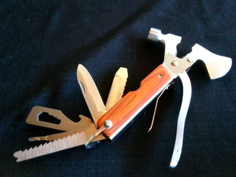 Stainlesss Steel Multifunction Hammer Axe Camping Gear Multi Tool