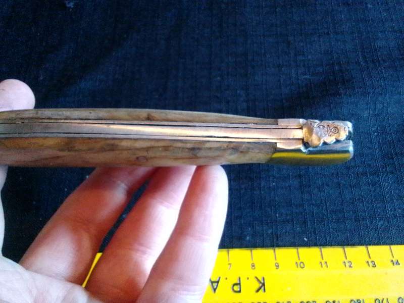 Beautiful Pocket Knife with Wooden Handle in Excellent Condition L: 195mm