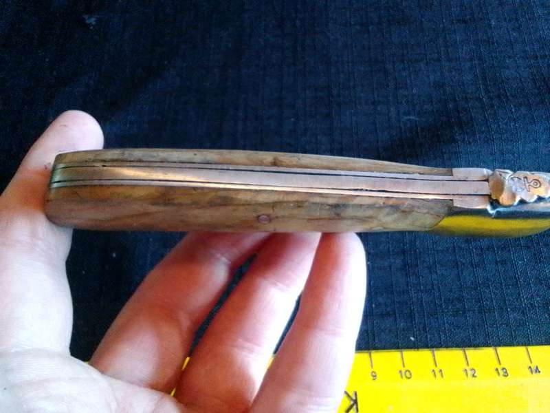 Beautiful Pocket Knife with Wooden Handle in Excellent Condition L: 195mm