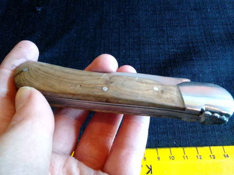 Beautiful Pocket Knife with Wooden Handle in Excellent Condition L: 195mm