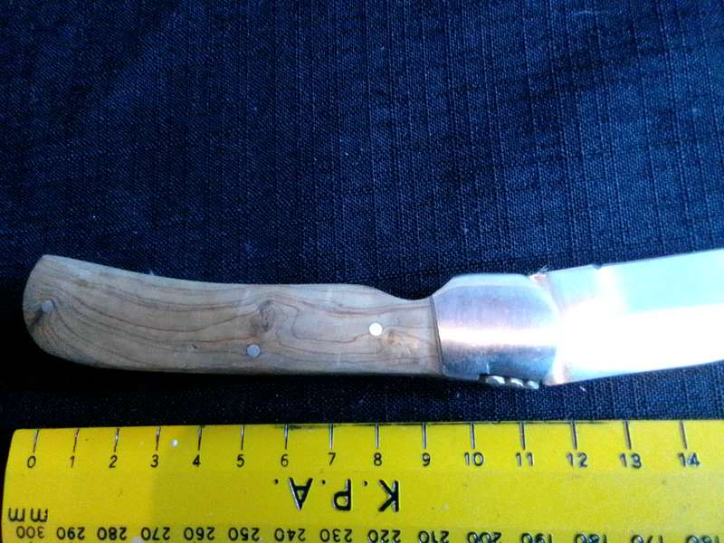 Beautiful Pocket Knife with Wooden Handle in Excellent Condition L: 195mm