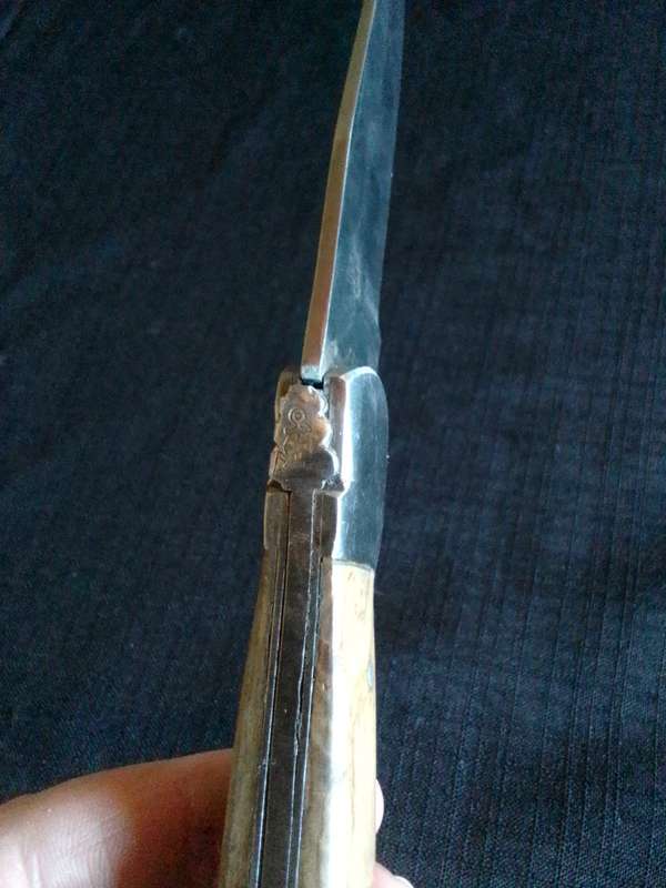 Beautiful Pocket Knife with Wooden Handle in Excellent Condition L: 195mm