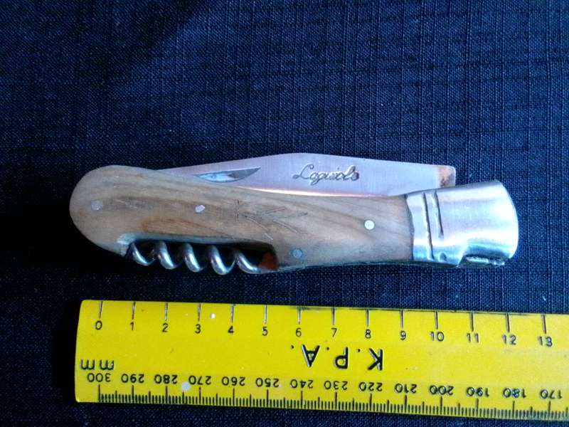 Stunning Laguiole Pocket Knife with Wooden Handle in Excellent Condition L:215m