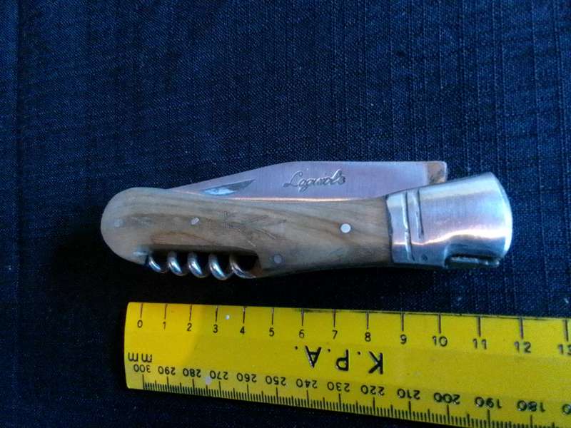 Stunning Laguiole Pocket Knife with Wooden Handle in Excellent Condition L:215m
