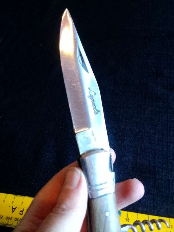 Stunning Laguiole Pocket Knife with Wooden Handle in Excellent Condition L:215m