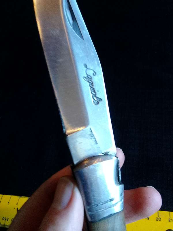 Stunning Laguiole Pocket Knife with Wooden Handle in Excellent Condition L:215m