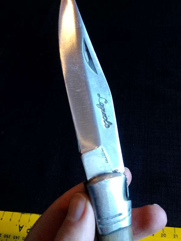 Stunning Laguiole Pocket Knife with Wooden Handle in Excellent Condition L:215m
