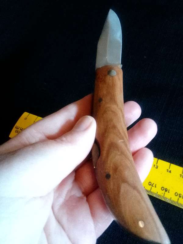 Beautiful Pocket Knife with Wooden Handle in Excellent Condition L:205mm