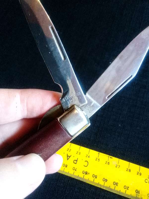 Stunning Stainless Steel Inox Pocket Knife with Wooden Handle in Good Condition L:145m -Stag Ireland