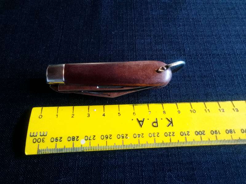 Stunning Stainless Steel Inox Pocket Knife with Wooden Handle in Good Condition L:145m -Stag Ireland