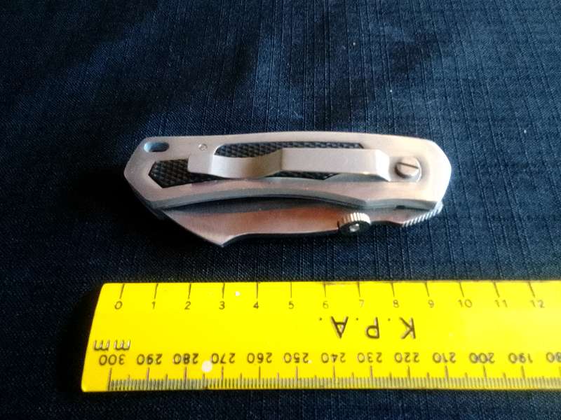 Stunning Stainless Steel China Pocket Knife With Rubber Handle And Belt Clip - Good Condition