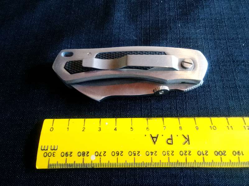Stunning Stainless Steel China Pocket Knife With Rubber Handle And Belt Clip - Good Condition